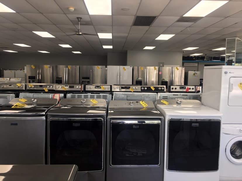 Showroom — washers, dryers, and fridges